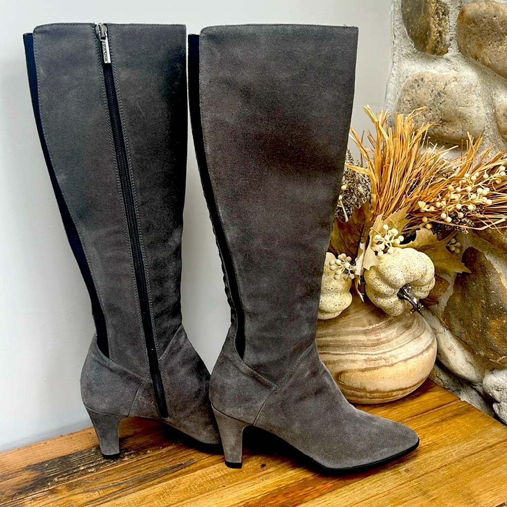 Pristine Aquatalia Gray Suede Boots